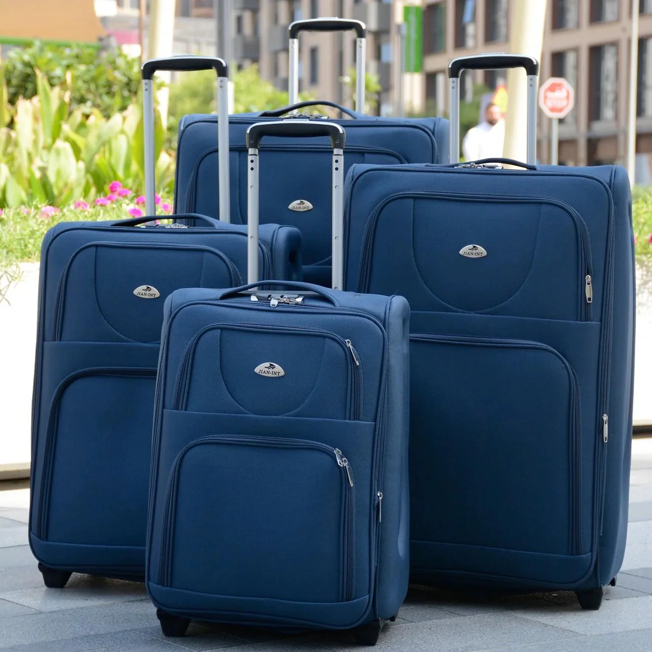 Prosperity 4-Piece Fabric Suitcase Set – 20/24/28/32 Travel Bags