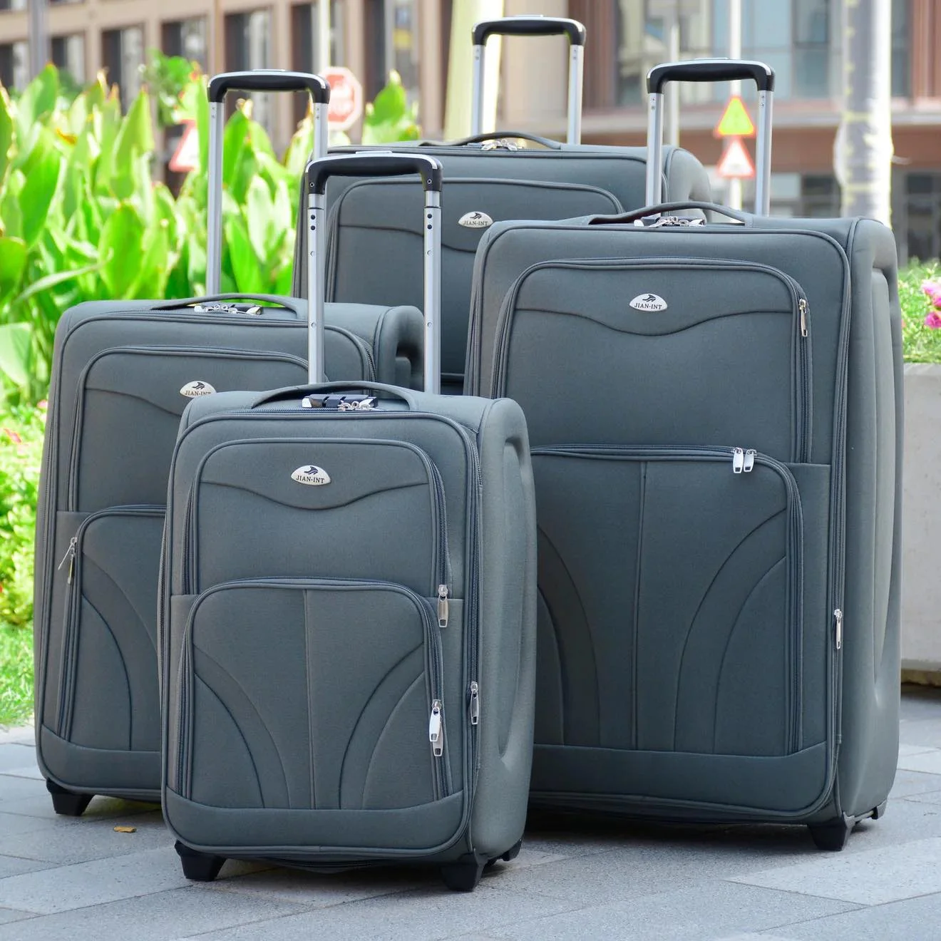Prosperity 4-Piece Fabric Suitcase Set – 20/24/28/32 Travel Bags