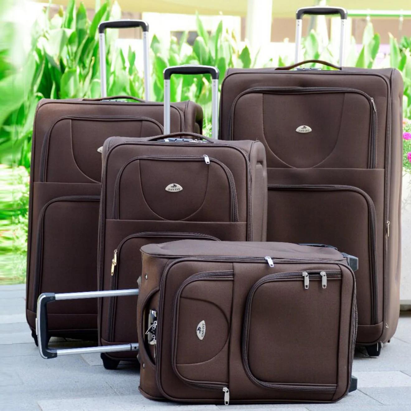Prosperity 4-Piece Fabric Suitcase Set – 20/24/28/32 Travel Bags