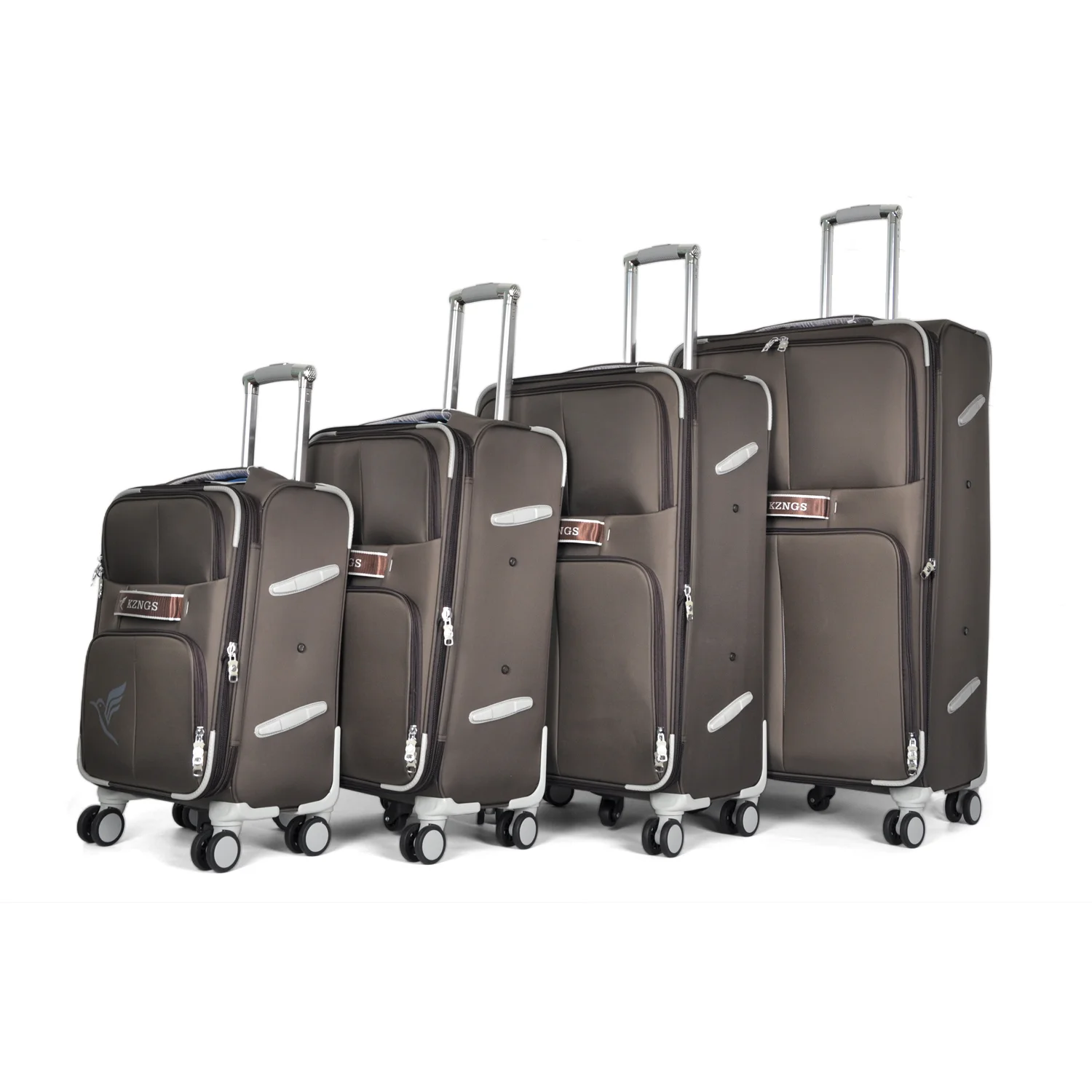KZNGS KINGS 4-Piece Business Travel Luggage Set with Fabric Cover