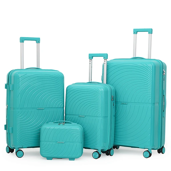 Prosperity 4PCS Rubber Travel Bags – Large Capacity Suitcase Set