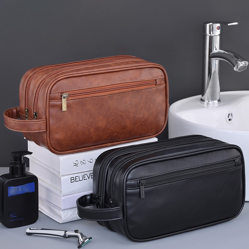Men’s Leather Dopp Kit Travel Bag