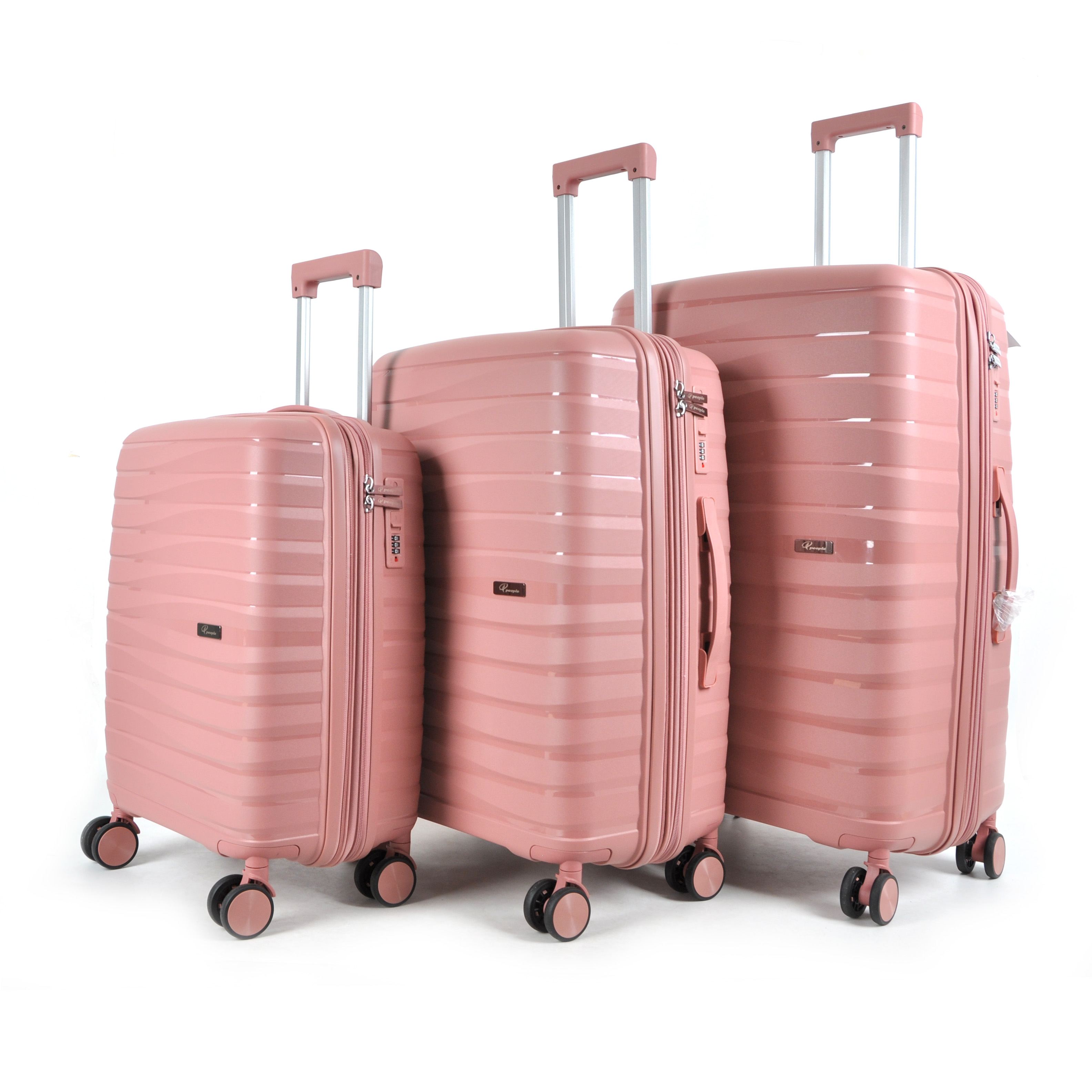 PCS PP Material Rubber Set Luggage Set – 20” 24” 28” Suitcases