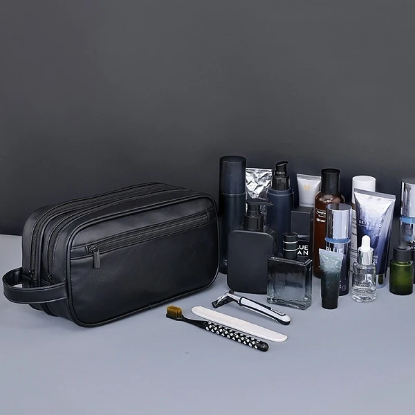 Men’s Leather Dopp Kit Travel Bag