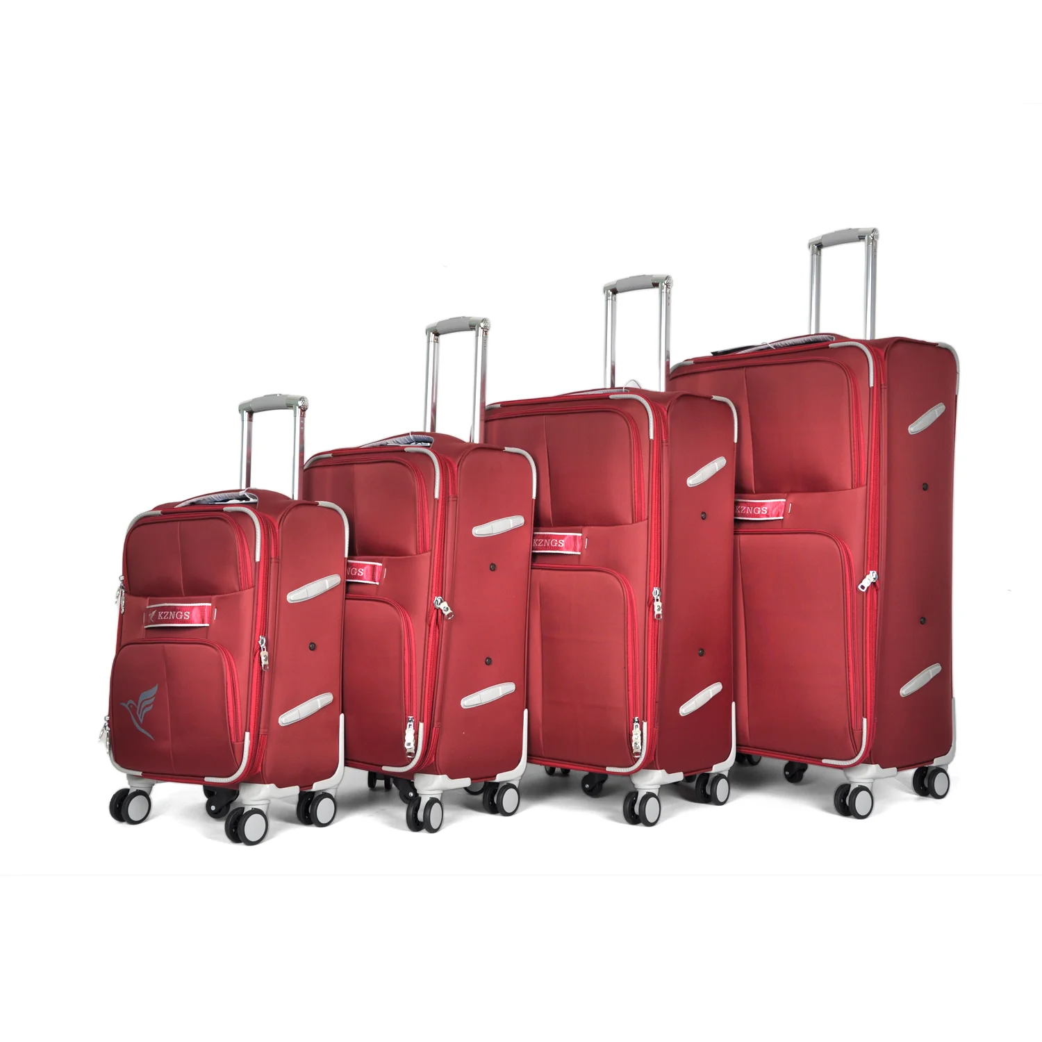 KZNGS KINGS 4-Piece Business Travel Luggage Set with Fabric Cover
