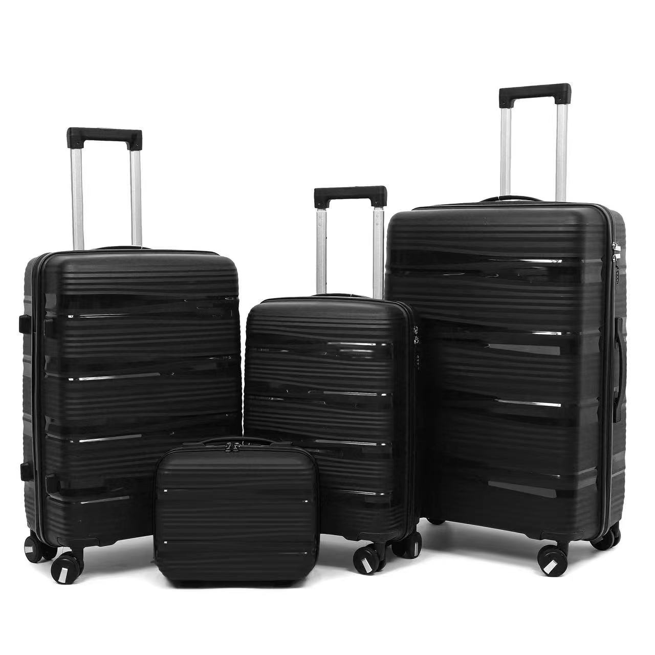 Prosperity 4PCS Rubber Travel Bags – Large Capacity Suitcase Set