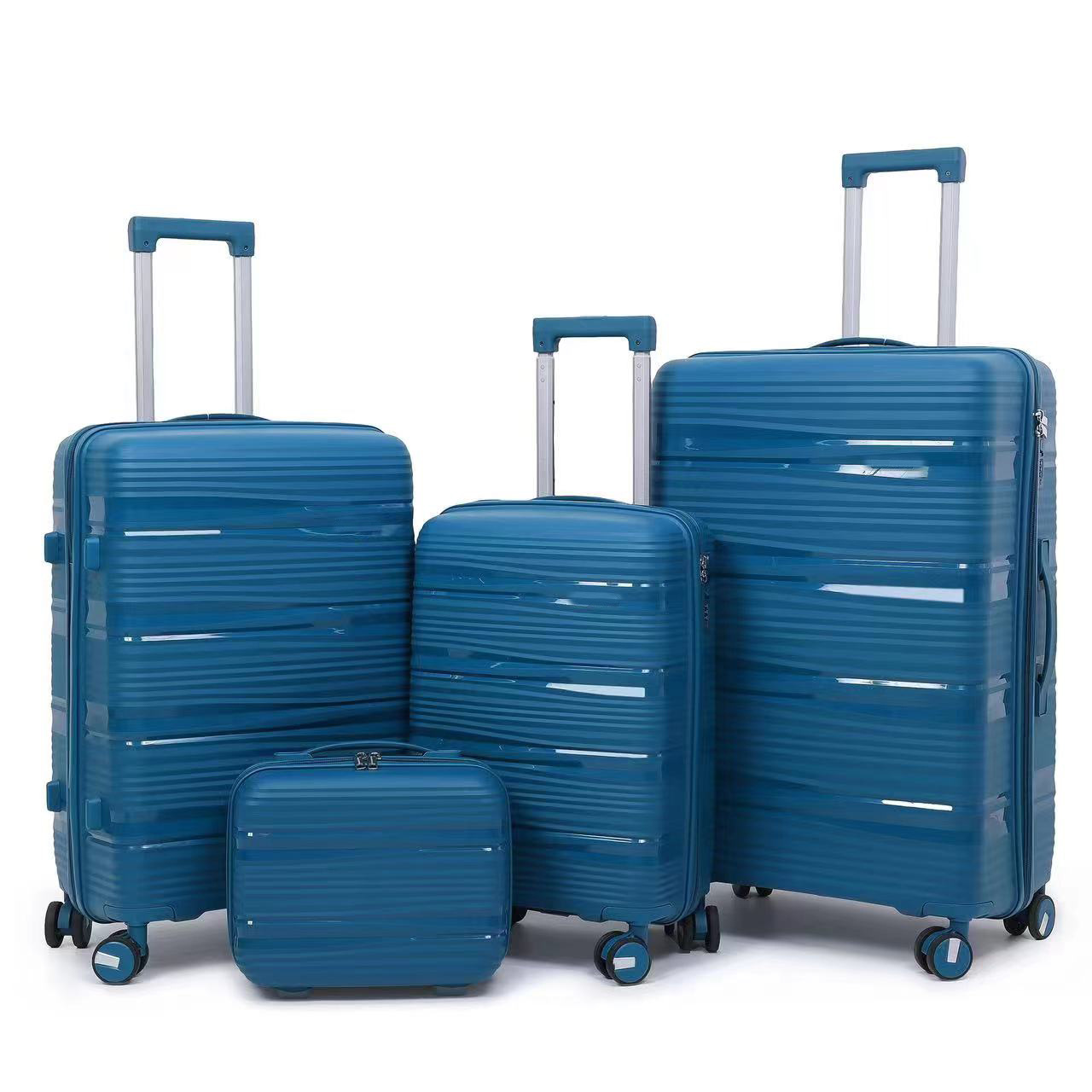 Prosperity 4PCS Rubber Travel Bags – Large Capacity Suitcase Set