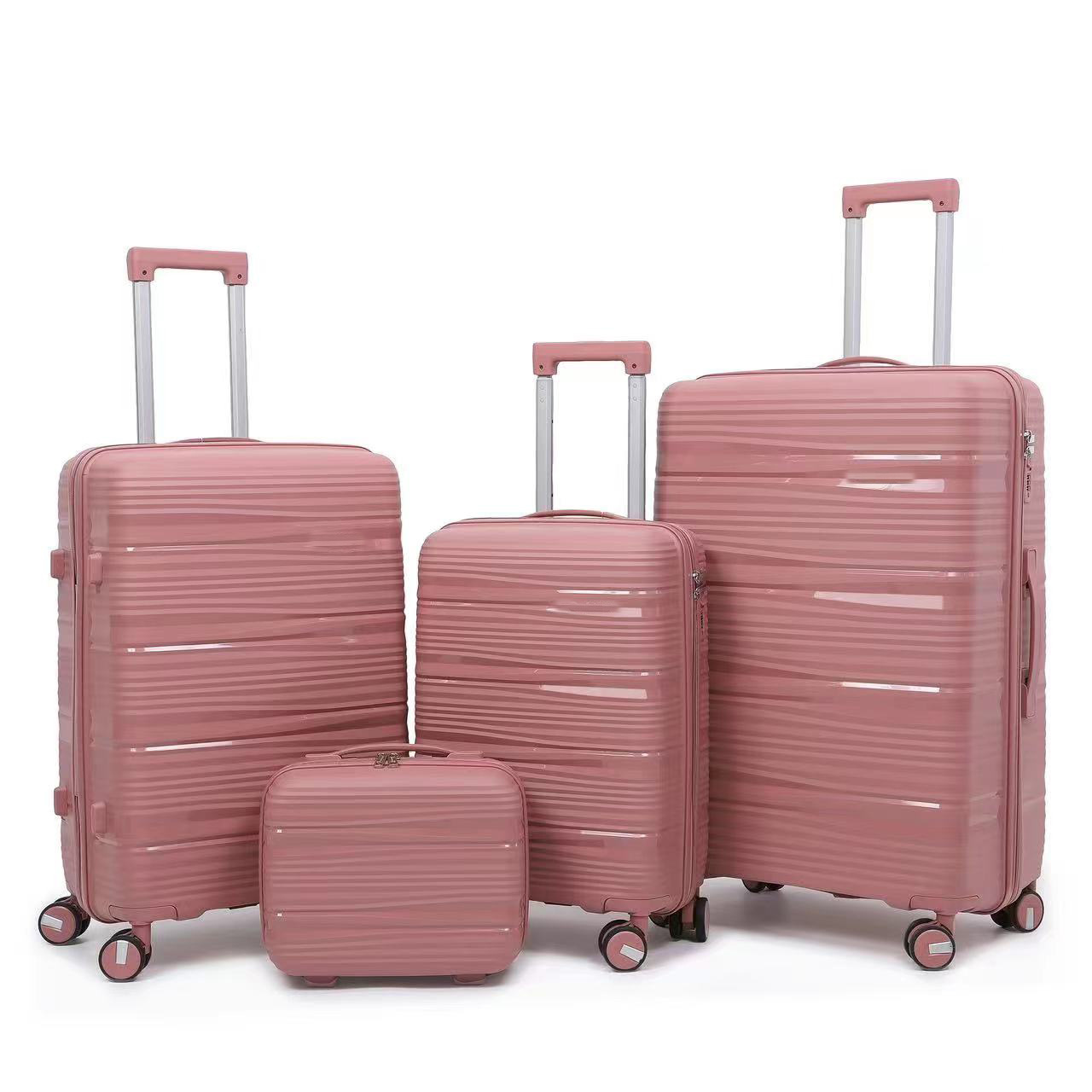 Prosperity 4PCS Rubber Travel Bags – Large Capacity Suitcase Set