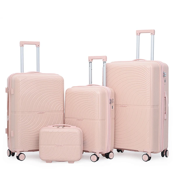 Prosperity 4PCS Rubber Travel Bags – Large Capacity Suitcase Set