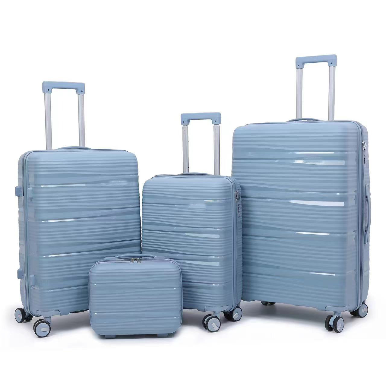 Prosperity 4PCS Rubber Travel Bags – Large Capacity Suitcase Set
