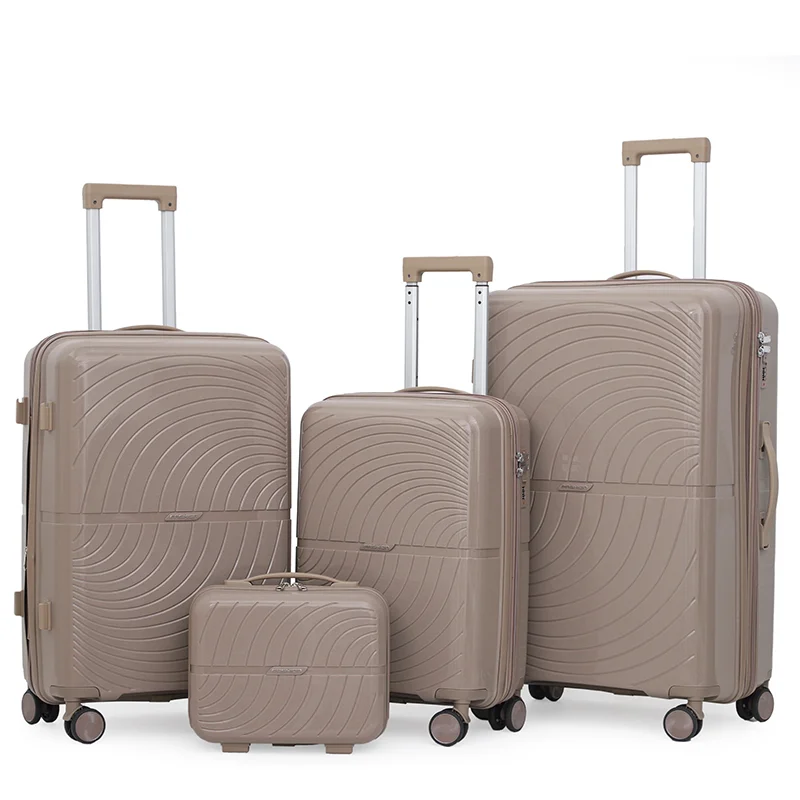 Prosperity 4PCS Rubber Travel Bags – Large Capacity Suitcase Set