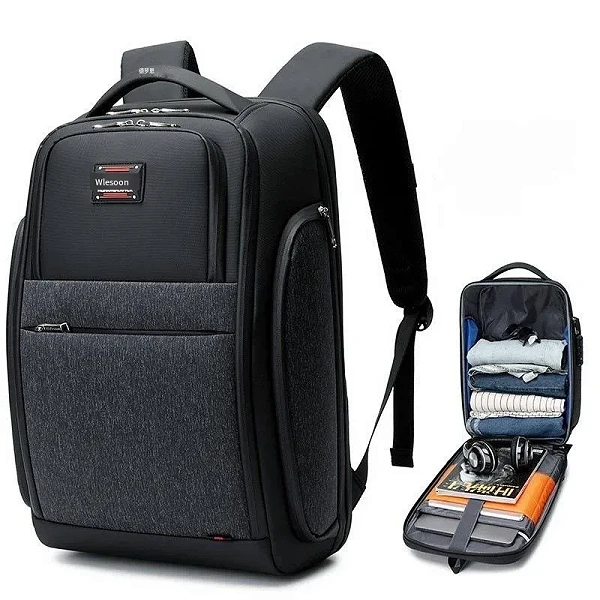 Wiersoon Anti-Theft Business Travel Laptop Backpack with USB Charging Port, Waterproof Large Capacity Security Bag