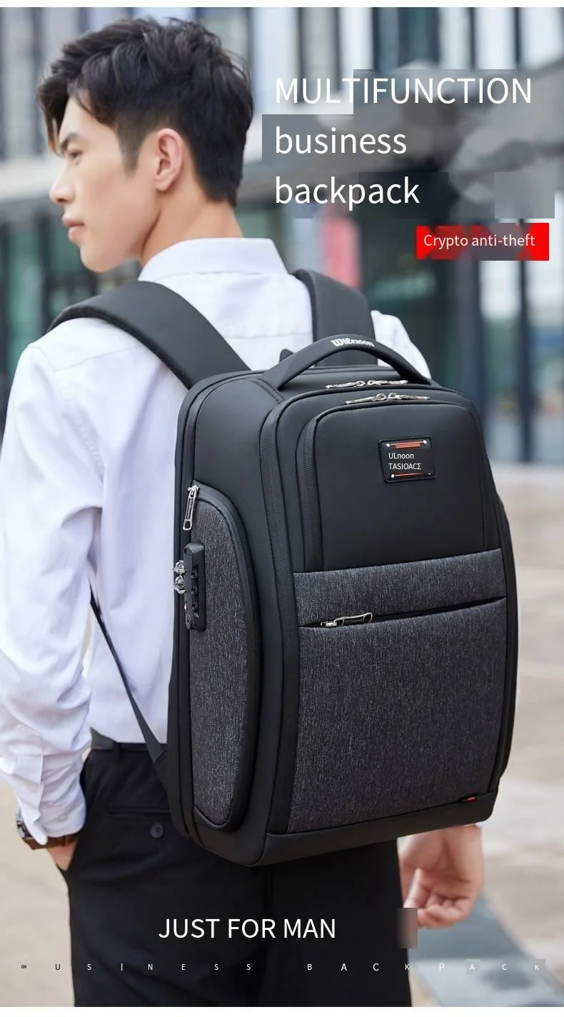 Wiersoon Anti-Theft Business Travel Laptop Backpack with USB Charging Port, Waterproof Large Capacity Security Bag