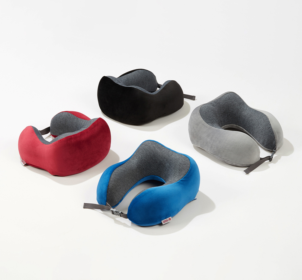 Memory Foam Travel Neck Pillow – Ergonomic Support Soft Portable Headrest for Airplane, Car, and Office