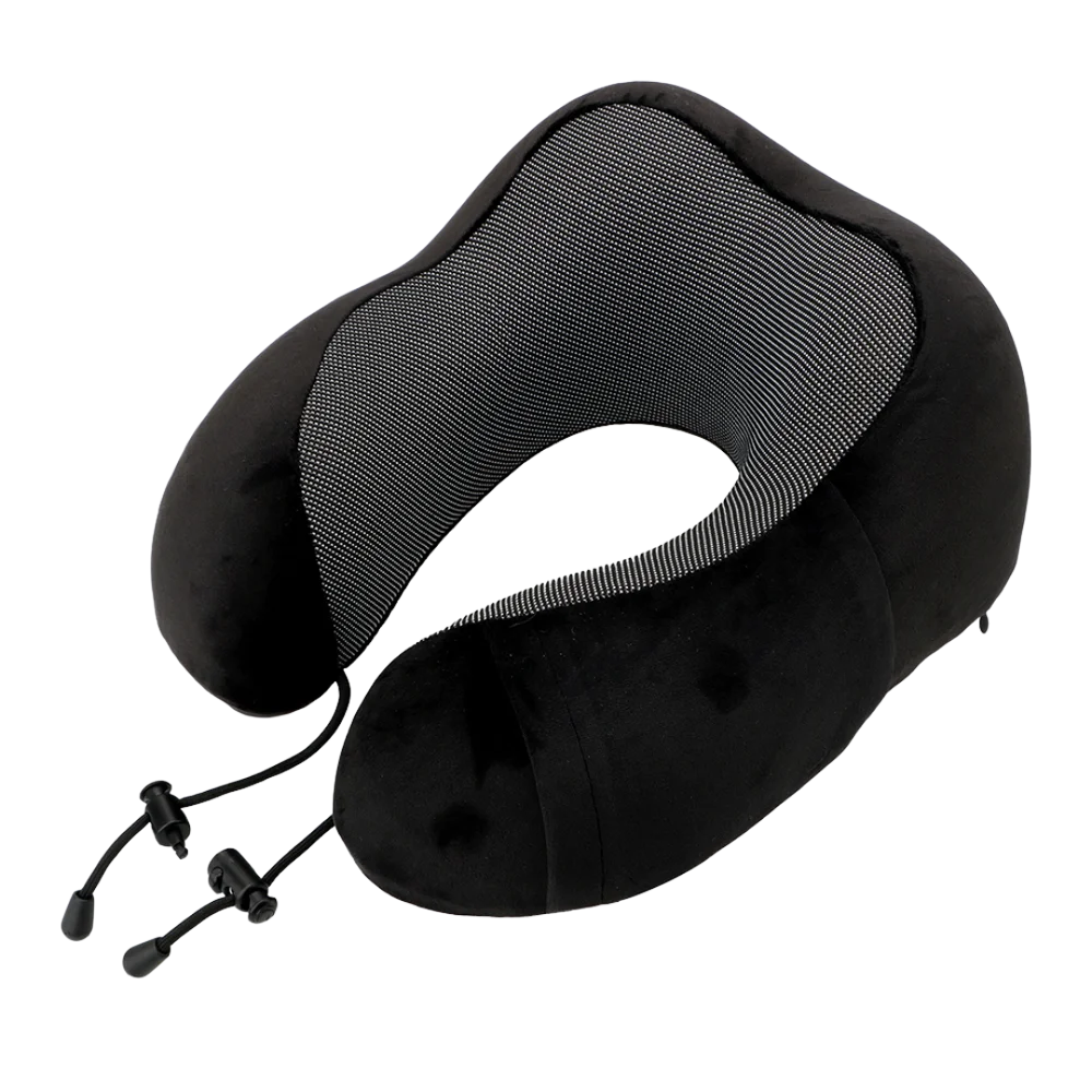Memory Foam Travel Neck Pillow – Ergonomic Support Soft Portable Headrest for Airplane, Car, and Office