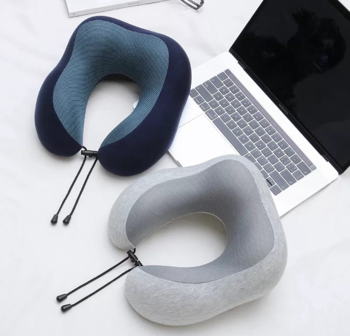 Memory Foam Travel Neck Pillow – Ergonomic Support Soft Portable Headrest for Airplane, Car, and Office