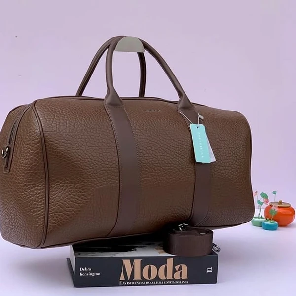 Chrisbella Premium Leather Travel Duffle Bag for Men