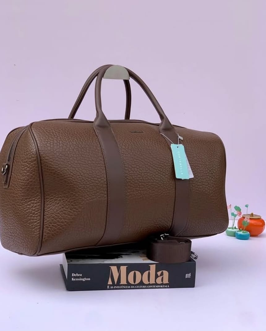 Chrisbella Premium Leather Travel Duffle Bag for Men