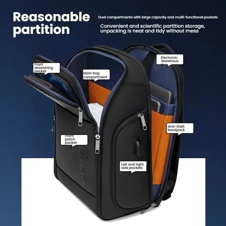 Wiersoon WY68056 Waterproof Anti-Theft Laptop Backpack