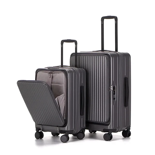 2PCS Front Open Hardshell Suitcase with Laptop Compartment