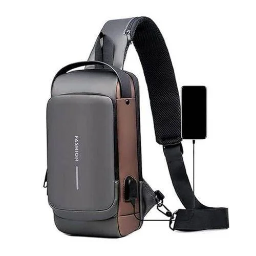 Anti-Theft Chest Bag with USB Port – Waterproof Crossbody Travel Backpack
