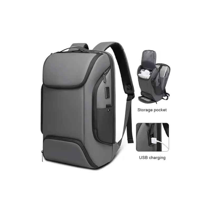 Polyester USB Charging Backpack Men's Travel School Bag